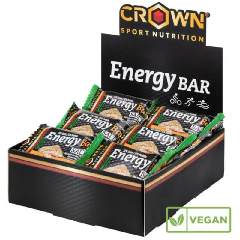 Crown Sport Nutrition Energy Vegan Vegan Bar Salty Peanut , 12 x 60 grams