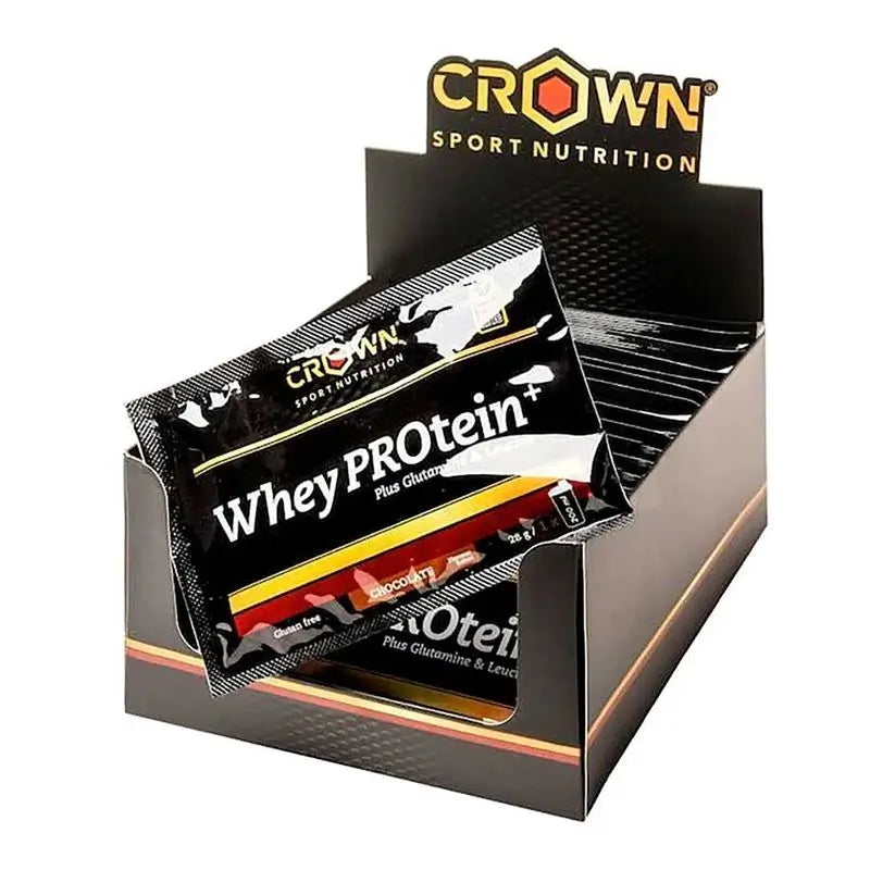 Crown Sport Nutrition Whey Protein + Chocolate Single Dose , 18 x 28 grams