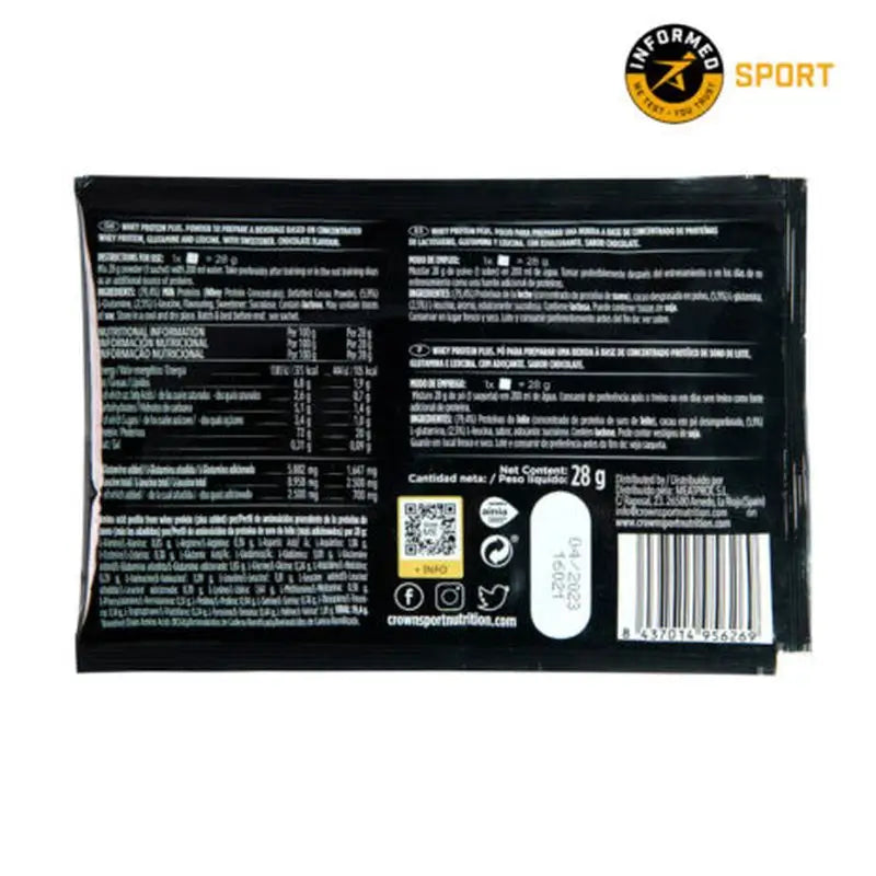 Crown Sport Nutrition Whey Protein + Chocolate Single Dose , 28 g