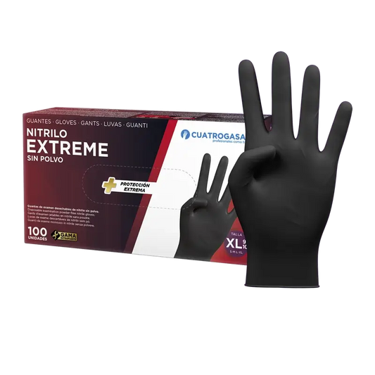 Cuatrogasa Extreme Nitrile Glove Black Xl, 100 units