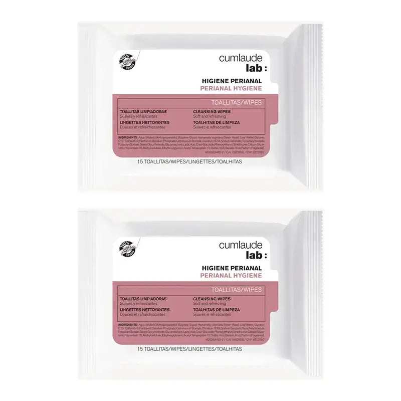 Cumlaude Lab Perianal Cleansing Wipes, Pack 2 x 15 Units