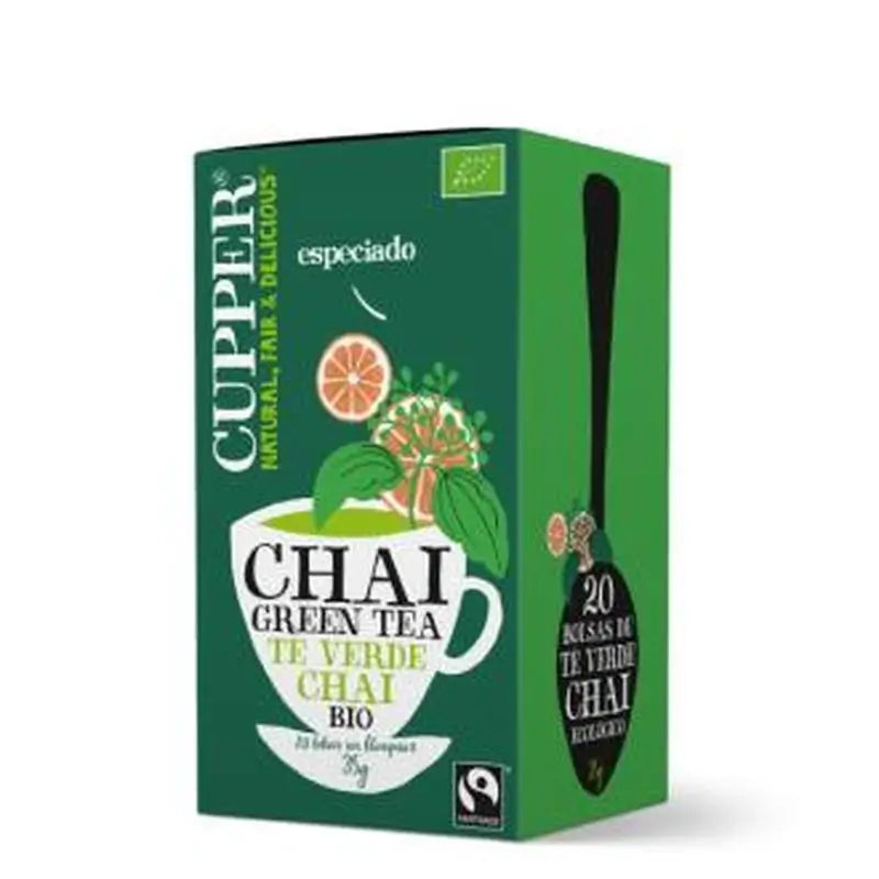 Cupper Te Chai Green Infusion 20Sachets. Bio