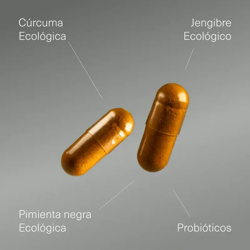 Aldous Bio Curcuma au Gingembre et Poivre Noir avec Probiotiques, 250 gélules