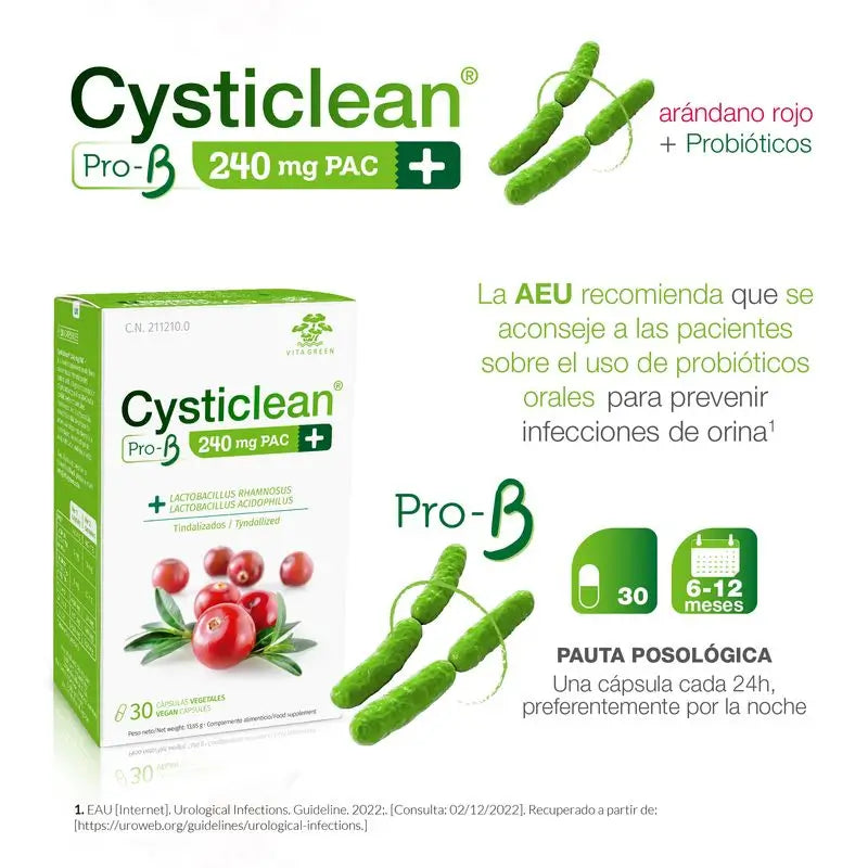 Cysticlean Prob 240 Mg Pac, 30 gélules