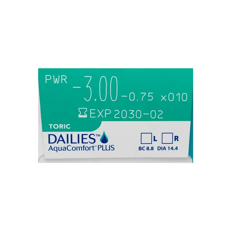 Lentilles quotidiennes toriques Dailies AquaComfort Plus , 30 pièces