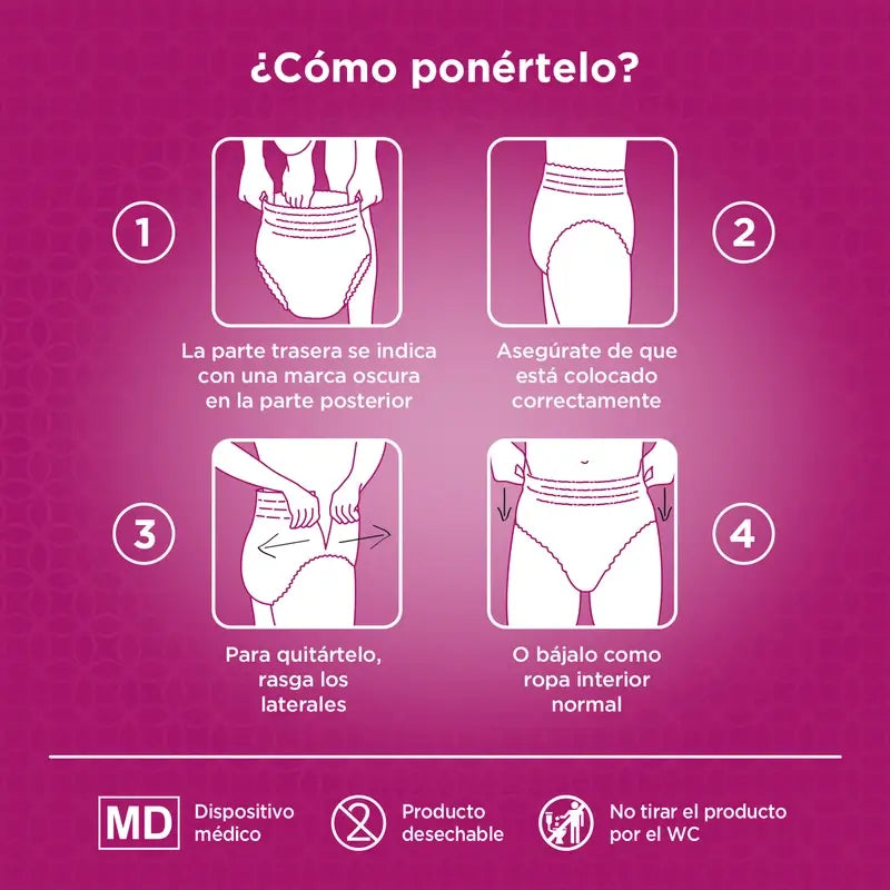 Depend Couche Adulte Normal L pour Femmes, 9 pcs.