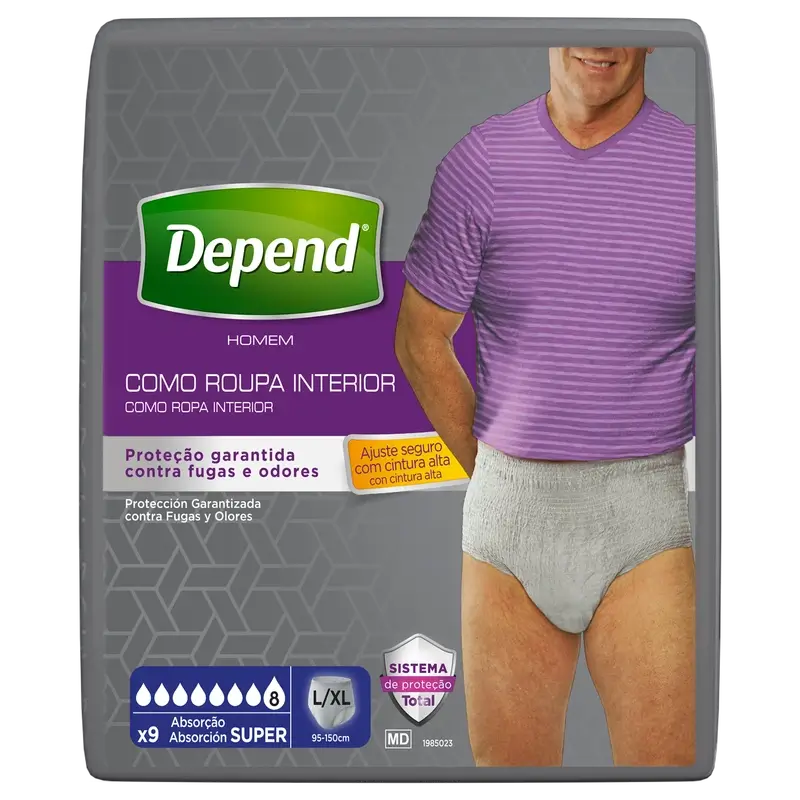 Depend Super L/Xl Adult Male Diaper , 9 pcs.