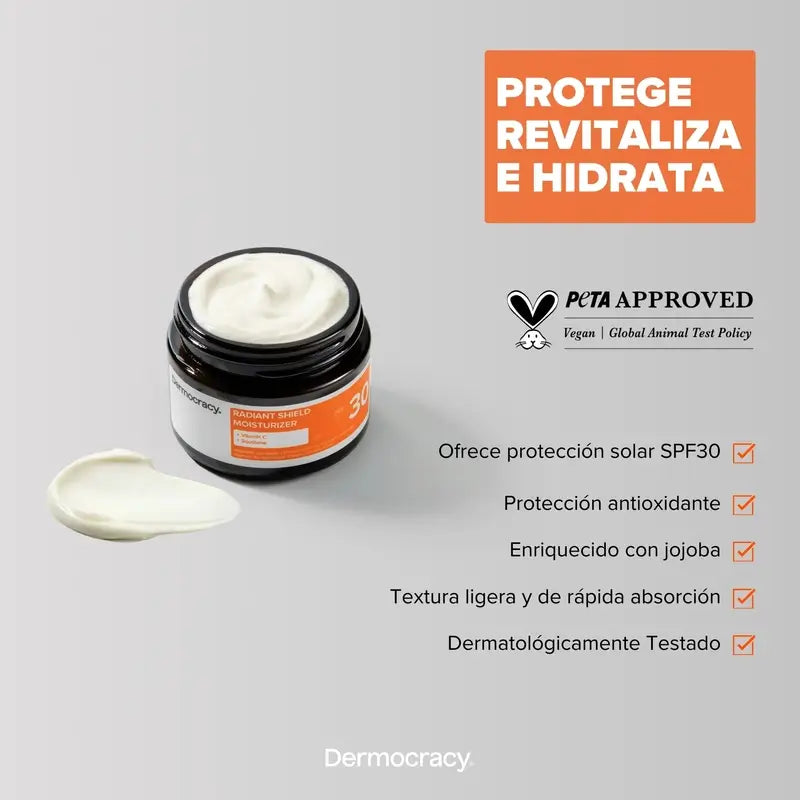 Dermocracy Radiant Shield Spf30 Moisturizer 10%.