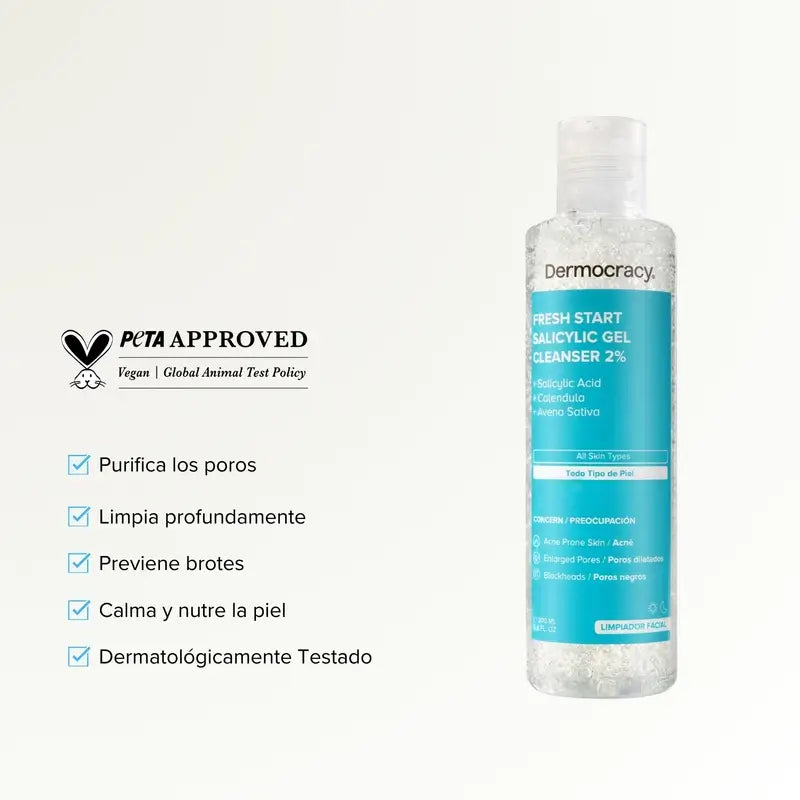 Dermocracy Fresh Start Gel Cleanser Salicylic 2%.