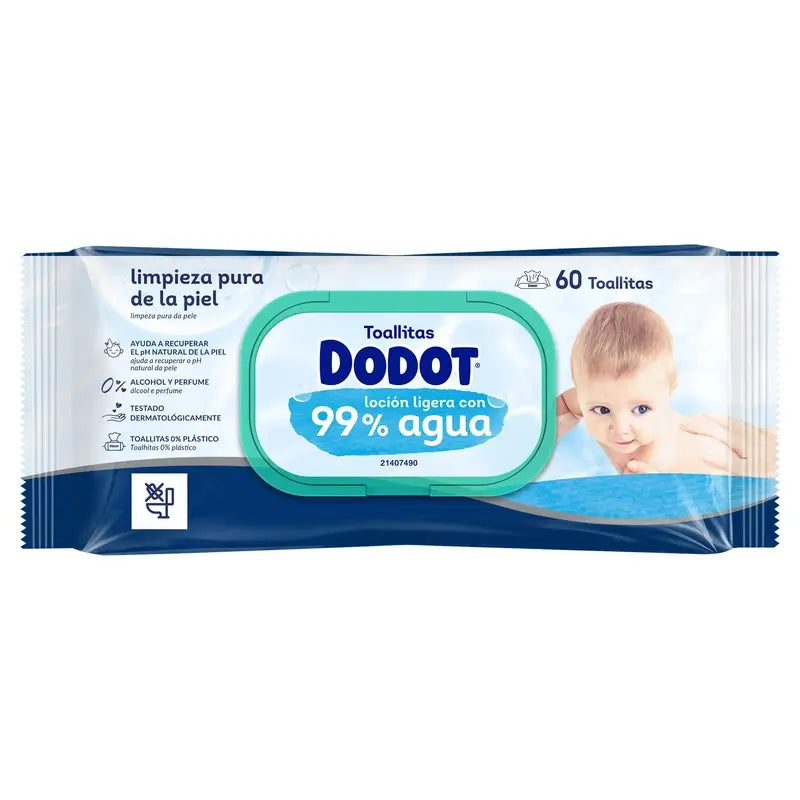 Dodot Wipes 99% Aqua, 1x60, 60 pcs.