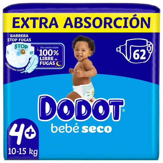 Dodot Baby Dry Taille 4 (10-15kg), 62 couches
