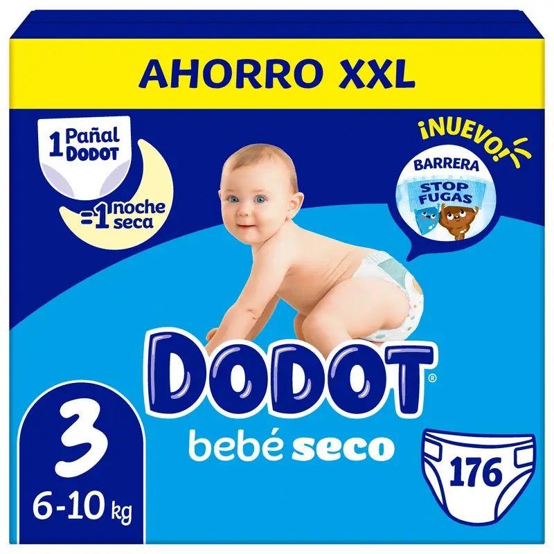 Dodot Baby Dry Nappy Size 3 , 176 units