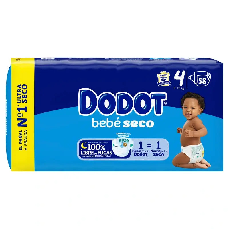 Dodot Mainline Nappy Size 4 (9-14 Kg), 58 units
