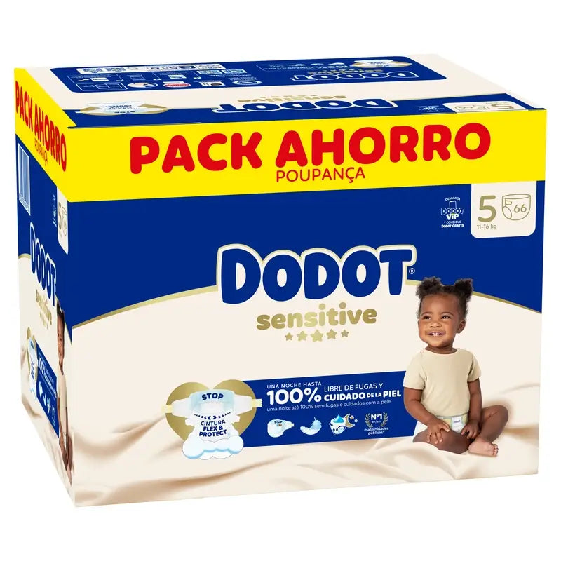 Dodot Sensitive Size 5, 66 nappies