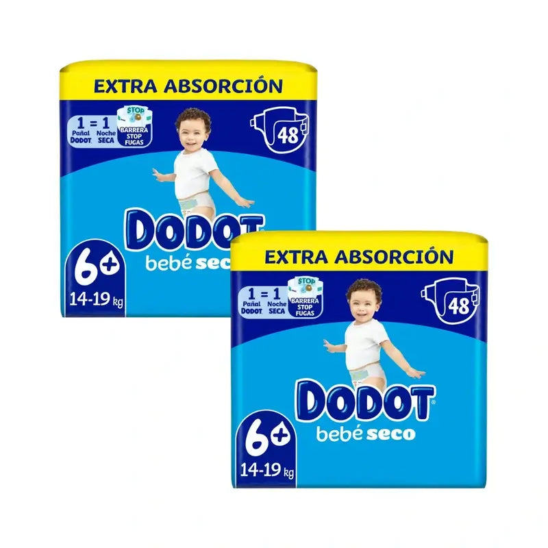 Dodot Baby Dry Size 6+ (+14 Kg), 2x48 Nappies