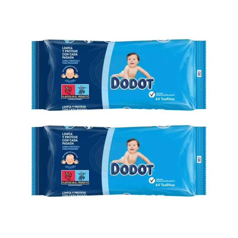 Dodot Baby Wipes, 2x64 pieces