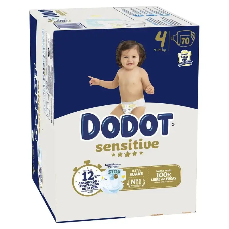 Dodot Sensitive Taille 4 Pour Bébé, 9 Kg, 14 Kg, 210 Couches