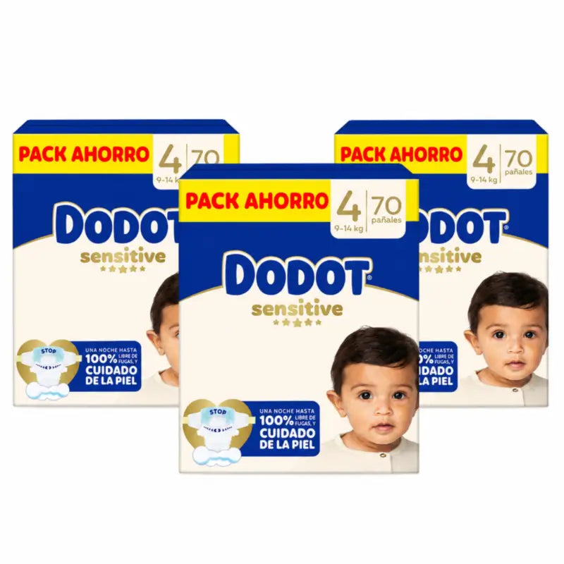 Dodot Sensitive Taille 4 Pour Bébé, 9 Kg, 14 Kg, 210 Couches