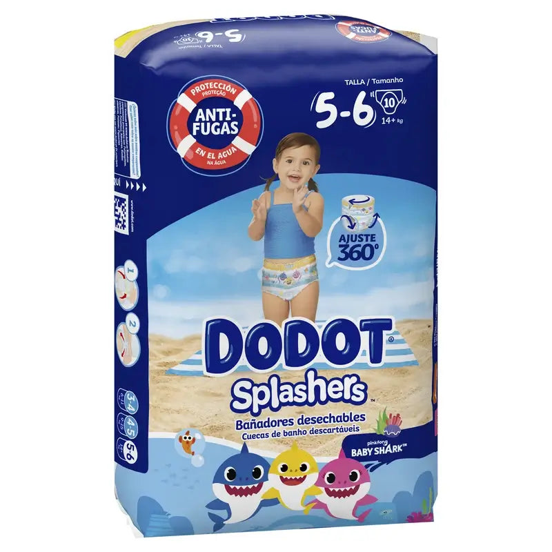 Dodot Splashers Couches à eau Taille 5-6, 10 pcs.