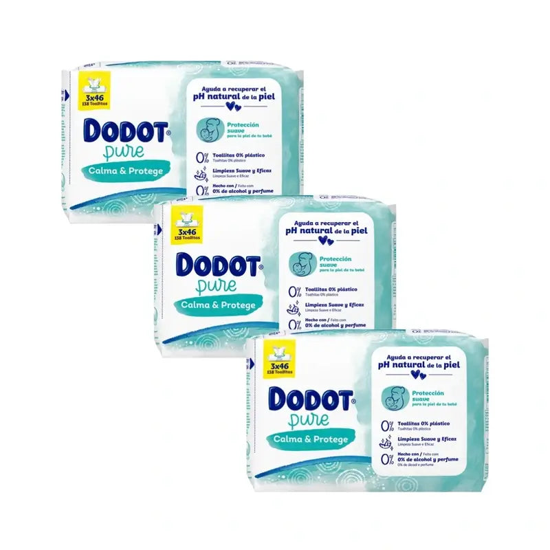 Dodot Pure Calm & Protect Baby Wipes Pack, 9 X 46 Wipes