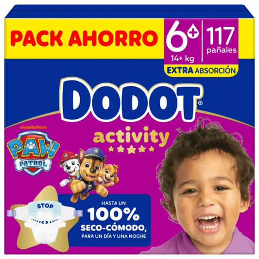 Dodot Activity Taille 6+, 14kg-19kg, 117 couches