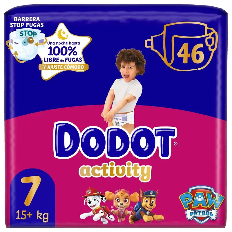 Dodot Activity Size 7, 15kg+, 46 Nappies