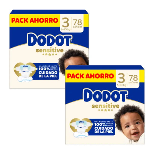 Dodot Sensitive Jumbo Sensitive Nappy Pack Size 3, 2x78 unités