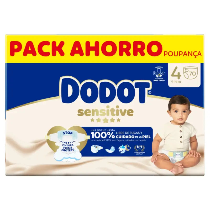 Dodot Sensitive Box Taille 4, 2x70 couches