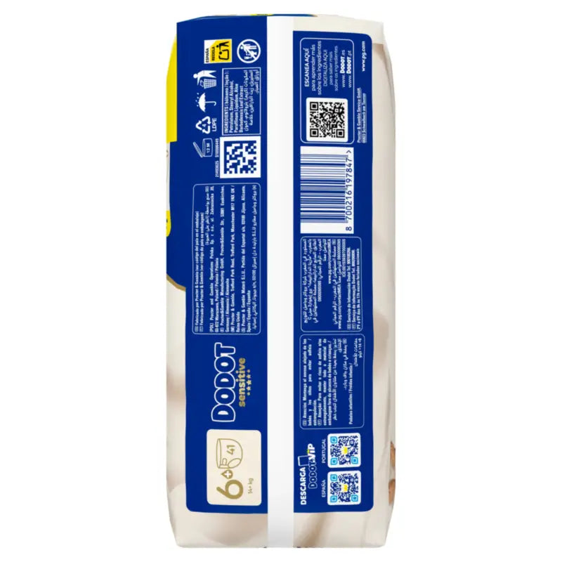 Couches Dodot Sensitive Taille 6, 41