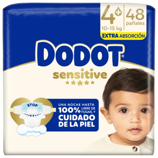 Couches Dodot Sensitive Extra Absorbant 10-15 kg Taille 4+, 48 Pcs.