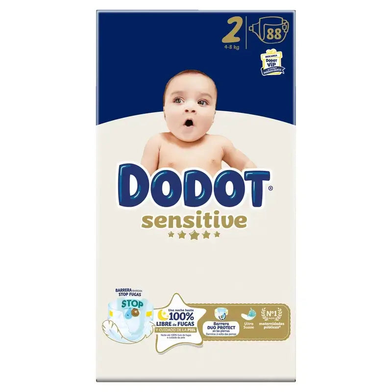 Dodot Sensitive Taille 2, 4kg-8kg, 176 couches + Dodot Pure Aqua 288 lingettes