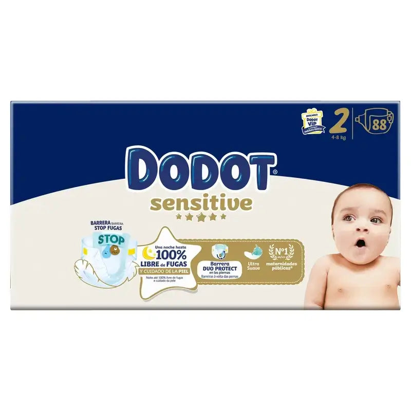 Dodot Sensitive Taille 2, 4kg-8kg, 176 couches + Dodot Pure Aqua 288 lingettes