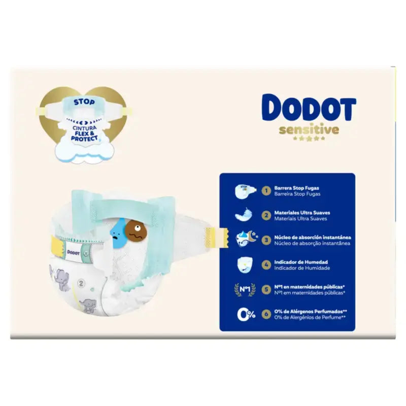 Dodot Sensitive, taille 2, couches pour 4 à 8 kg, lot de 2 x 174
