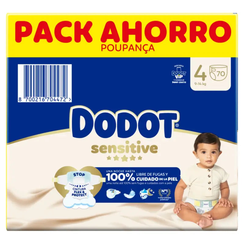 Dodot Sensitive Box Taille 4, 70 couches
