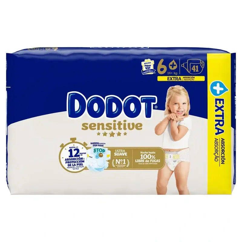 Dodot Sensitive Taille 6, 82 couches + Dodot Pure Aqua 288 Lingettes