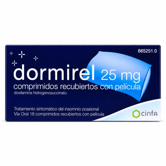 Dormirel 25 mg 16 comprimés pelliculés