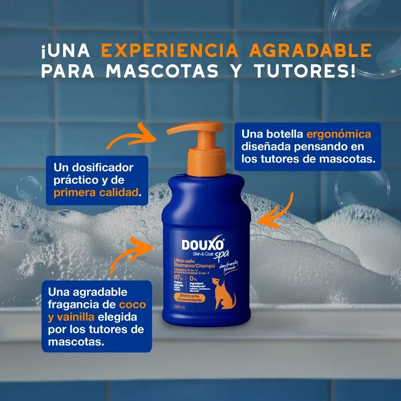 Douxo Skin & Coat Spa 2 In 1 Shampooing et après-shampooing pour chiens, 250 ml