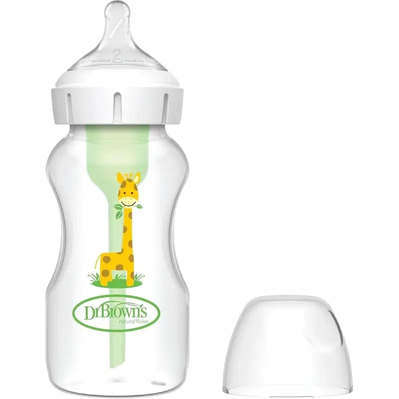 Biberon Dr. Brown's Large Mouth Giraffe PP Options + Tétine No.2, 270 ml