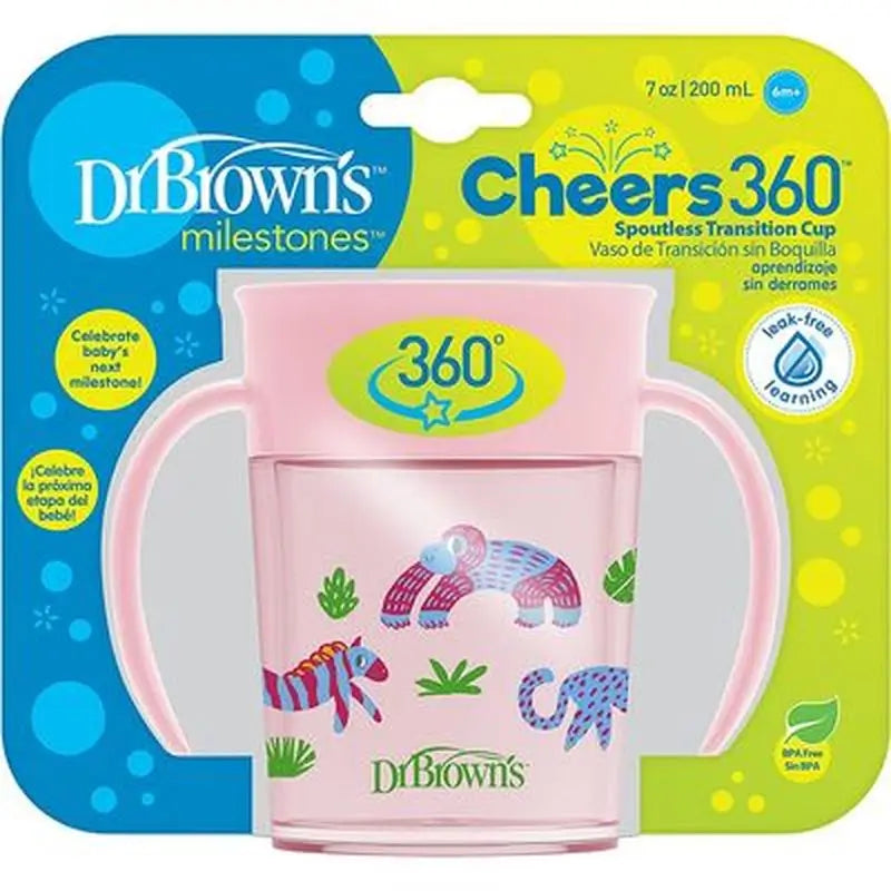 Dr. Brown's 360 Cup sans embout rose avec poignées 200 ml