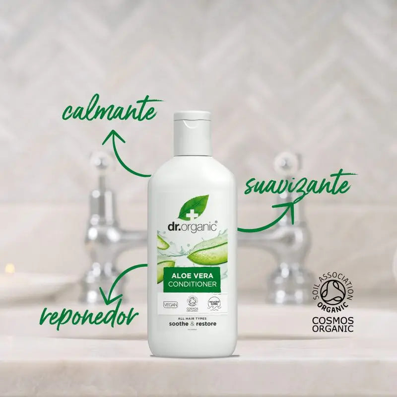 Après-shampoing Dr. Organic à l'aloe vera pour tous types de cheveux, 265 ml