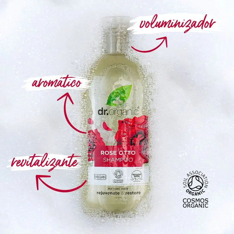 Shampooing Dr. Organic Rosa Damascena Mature Hair, 265 ml