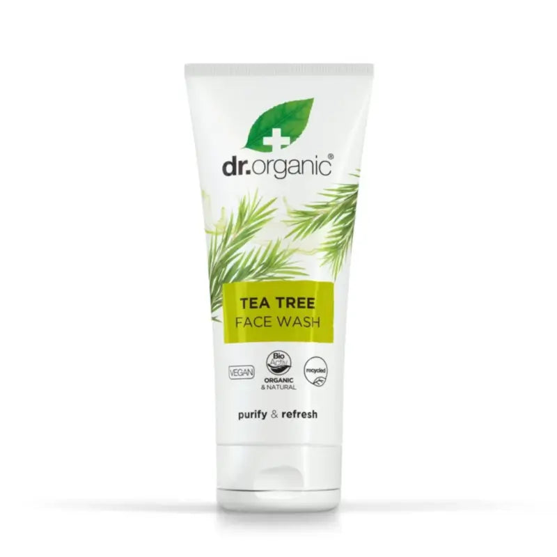 Nettoyant visage au Tea Tree Dr. Organic Peau grasse, 200 ml