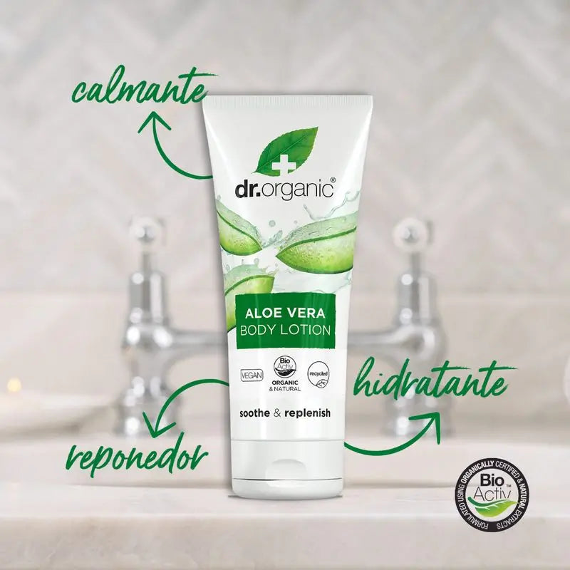 Lait corporel Dr. Organic à l'aloe vera Tous types de peau, 200 ml