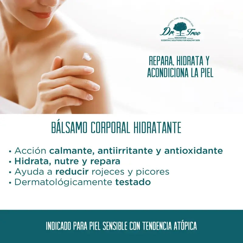 Dr. Tree Natural Baume hydratant pour le corps Peau sensible 400Ml