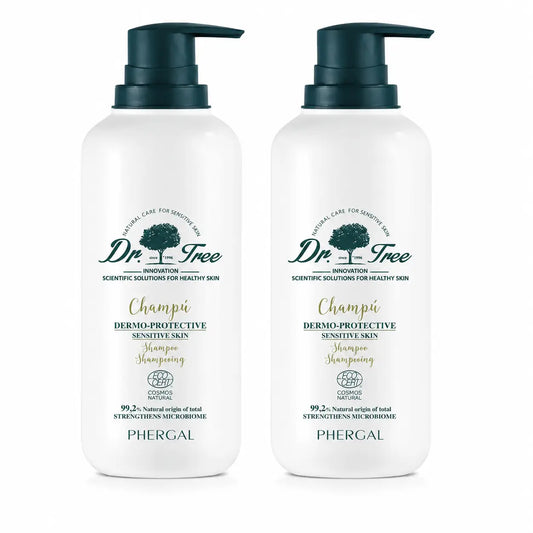 Tree Natural Shampooing dermo-protecteur pour cuir chevelu sensible 400ml, pack 2