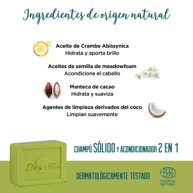 Tree Natural Shampooing solide hydratant pour cuir chevelu sensible