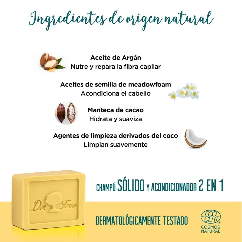 Dr. Tree Natural Shampooing solide nourrissant pour les peaux sensibles