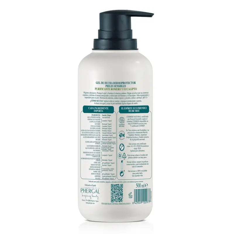 Tree Natural Gel Douche Purifiant au Romarin Peau Sensible 500Ml