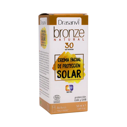 Drasanvi Bronze Natural SPF30 Sunscreen Face Cream Ecocert, 50 ml