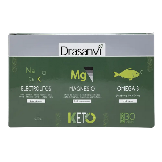 Drasanvi Keto Pack Electrolytes 60 Capsules + Magnesium 60 tablets + Omega 3 , 30 pearls
